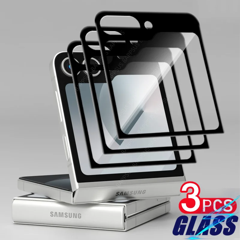 

New Back Protective Glass Case For Samsung Galaxy Z Flip 6 5 ZFlip6 zFlip5 Flip 6 5 5G Rear Tempered Glass Screen Protector Film