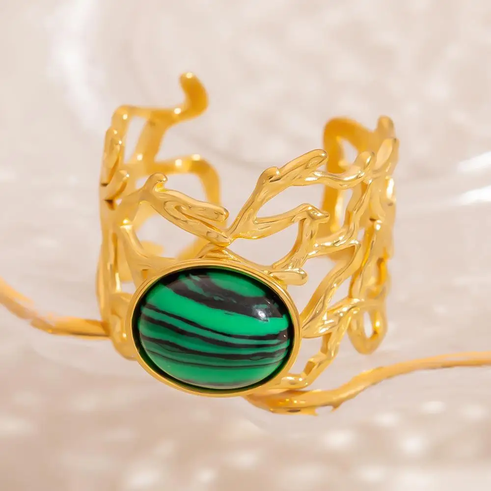 

Stainl Steel Ring Artistic Vintage Court Sle Nest Embedded l Stone Turquoise Handmade Jewelry Faion Accories