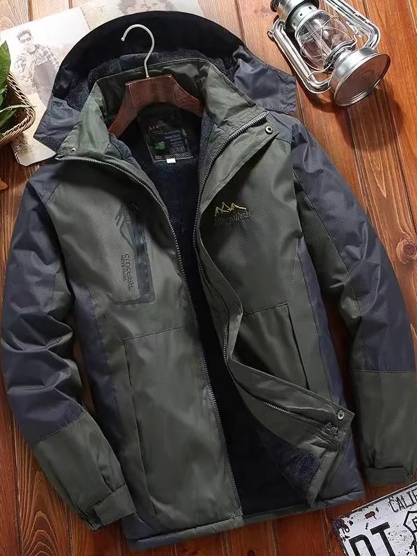

Мужская зимняя хлопковая куртка Thiened Fce на подкладке, ветрозащитная водонепроницаемая рабочая одежда, теплое пальто Faionable Urban Sle Long Sve