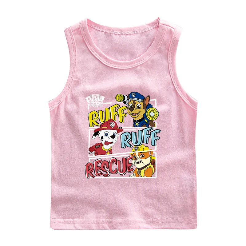 Paw Patrol Cotton T-shirt for Chlidren Girl Clothes Spin Master Vest Kids Clothing for Boys Tops Anime Printed Fashionable Tees