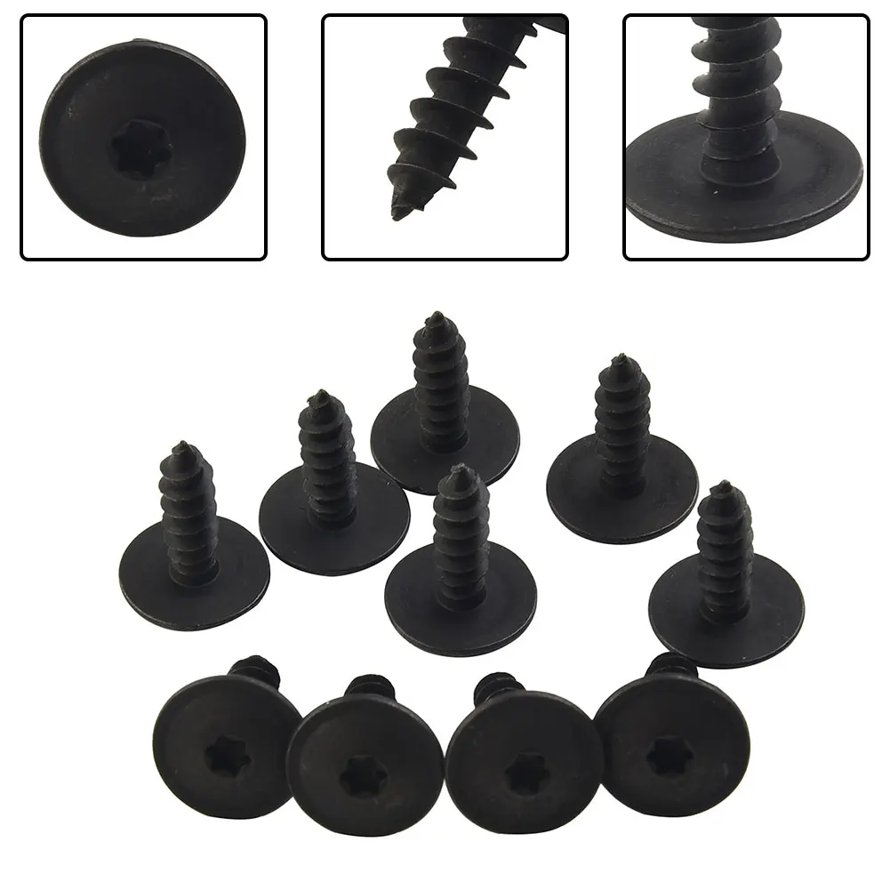 10pcs Car Torx Screws Car Engine Under Cover Torx Screws Fastener Clips Bumper Shield Splash Guard Self-tapping Screws Universal
