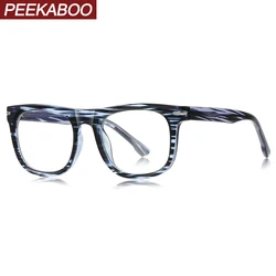 Peekaboo male tr90 glasses anti blue light clear lens black brown fashion glasses frame for men acetate gift accessories