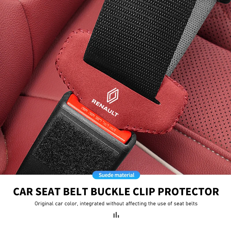 2PCS Universal Car Seat Belt Buckle Clip Protector Cover For Renaul Koleos Kadjar Scenic Megane Sandero Grand Sill