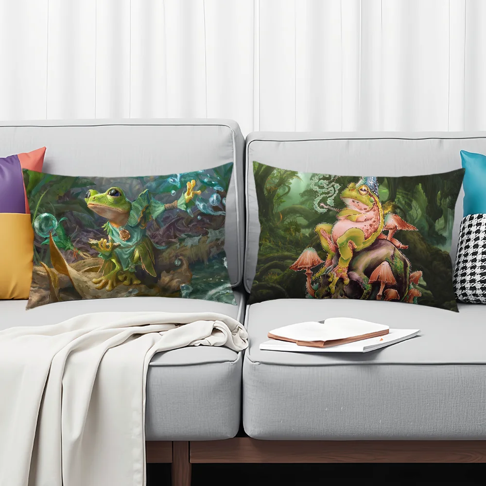Anime Magic Gathering Frog Wizard Rectangle Pillowcover Home Sofa Living Room Dorm Bedside Hogar Pillowcase Party Gift