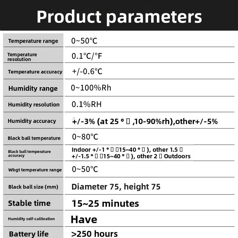 AZ8778 مقياس حرارة الكرة السوداء عالي الدقة، مقياس مؤشر الحرارة، مقياس الرطوبة الحراري، أداة قياس مؤشر الحرارة