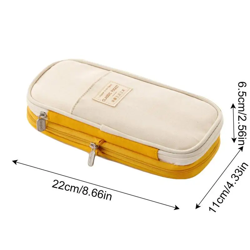 Grande Trousse à Crayons en Toile, 7x21cm