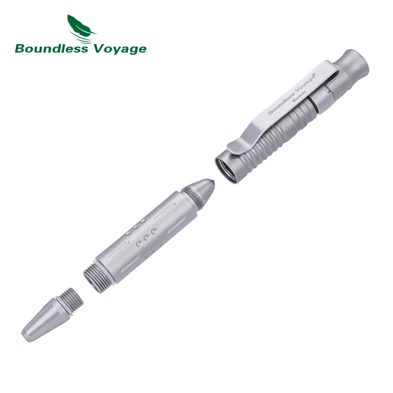 

Boundless Voyage Titanium Outdoor Whistle Multifunctional 3-in-1 Tools Pen, Car Window Breaker, Survival Whistle Ti9025O