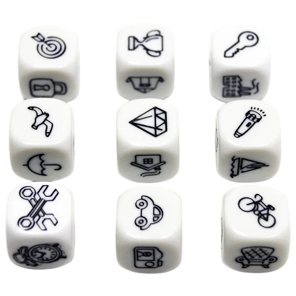 20mm Telling Story Dice 9Pcs/Set 6 Sided for Imagination Story Foster for Children Primer Education Tools Parent-children Game
