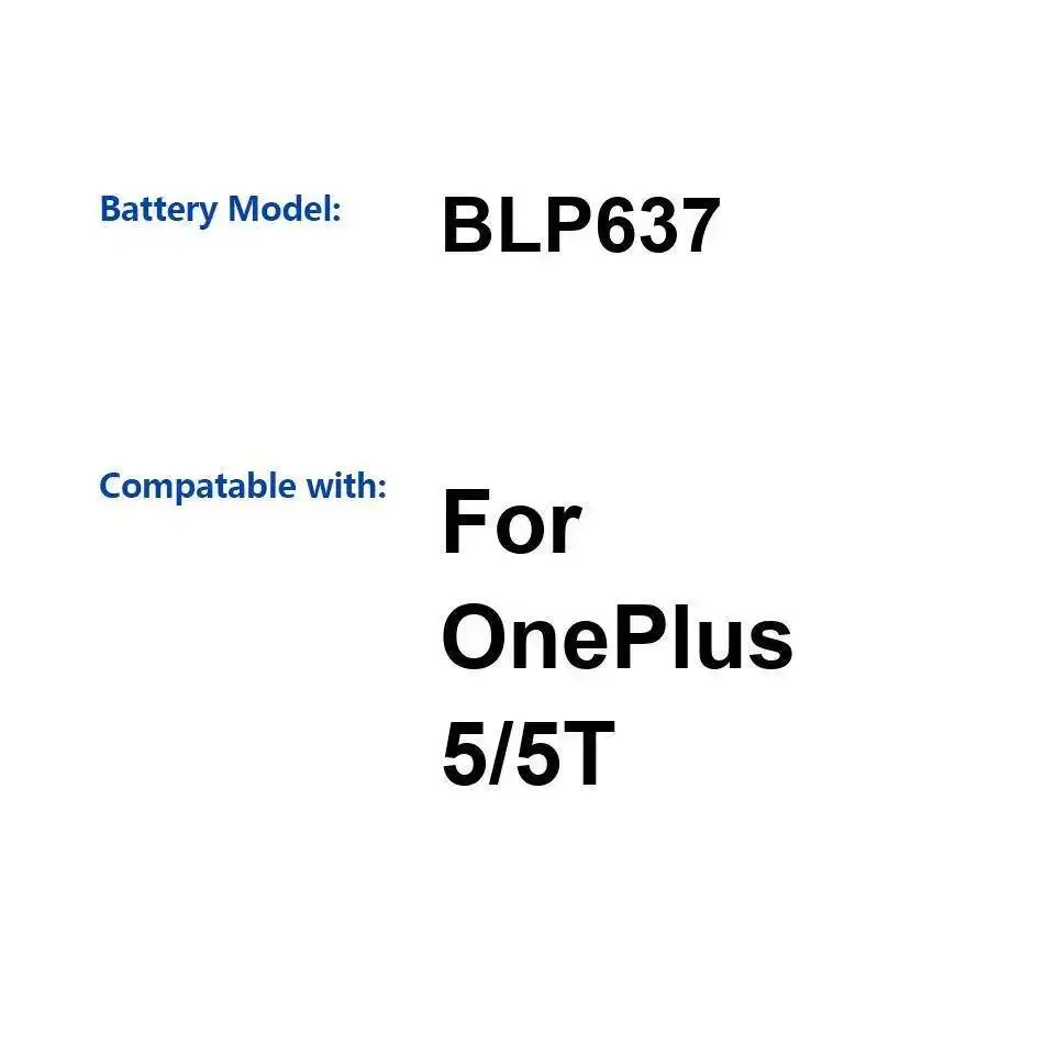 

Для Oneplus 5 5T аккумулятор мобильного телефона BLP637 3300 мАч долговечная работа