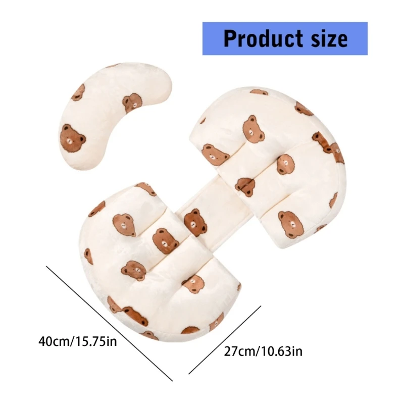 Sleeping Pillow Soft Maternity Pillow Pregnancy Pillows Support for Back Belly Printed Bear Pattern Pillow Detachable