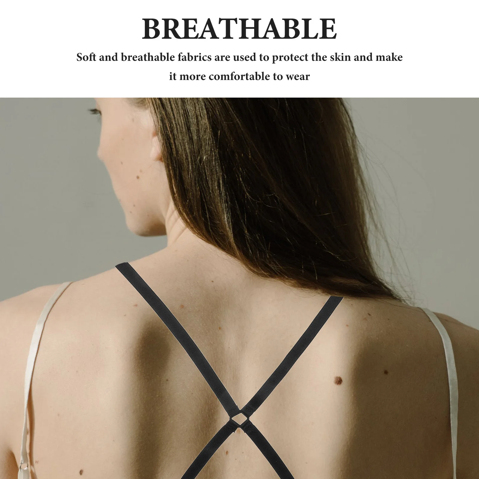 Alça de Sutiã Cruzada Invisível Ajustável e Elástica para Vestido, Lingerie e Acessório de Moda