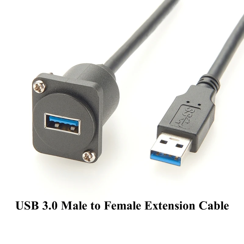 【Flash&Deal!】{D Type USB 3.0 Male to Female Extension Cable Type A XLR Panel Mount Convertor USB A Chassis Flange Coupler Cable - view 2