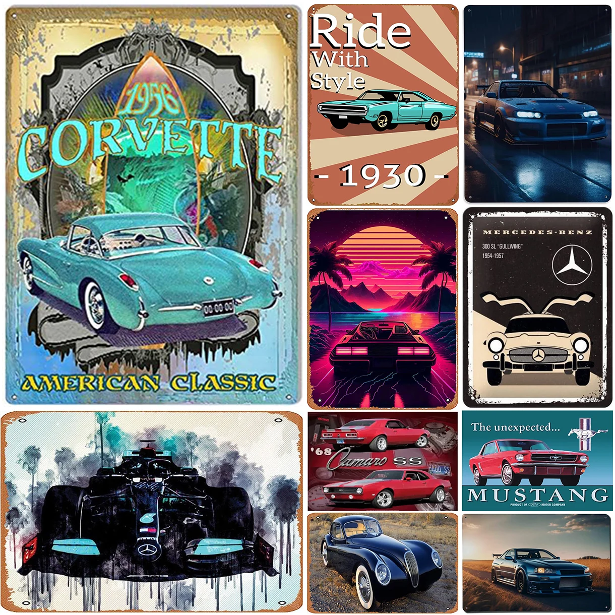 Classic Car Metal Tin Signs Vintage Wall Art I am Not Old But Classic Posters for Garage Man Cave Cafe Bars Pubs Film Decoration