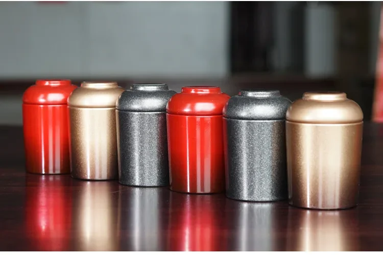 

20pcs/Lot Gradient Color Mini Travel Tea Box Small Portable Tinplate Container Coffee Powder Sealed Storage Can Seasoning Jar