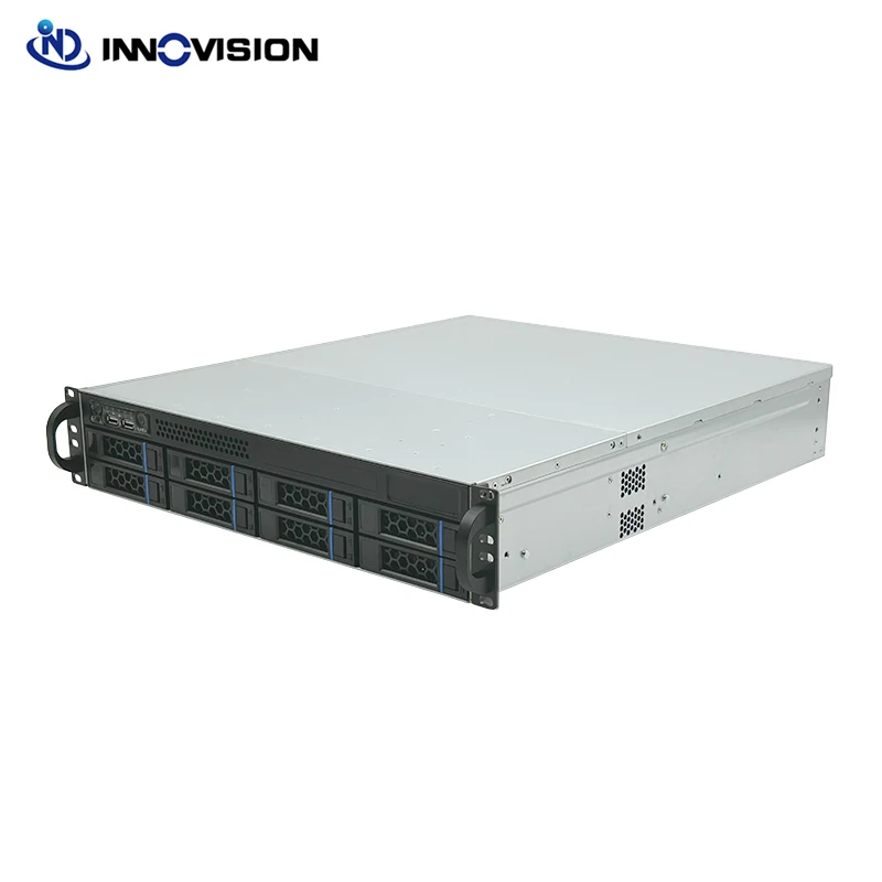 Imagem -02 - Servidor de Armazenamento Ultra Rack 2u 8bay Chassis Nas L520 mm Suporte Atx Powersupply Matx Board Case do