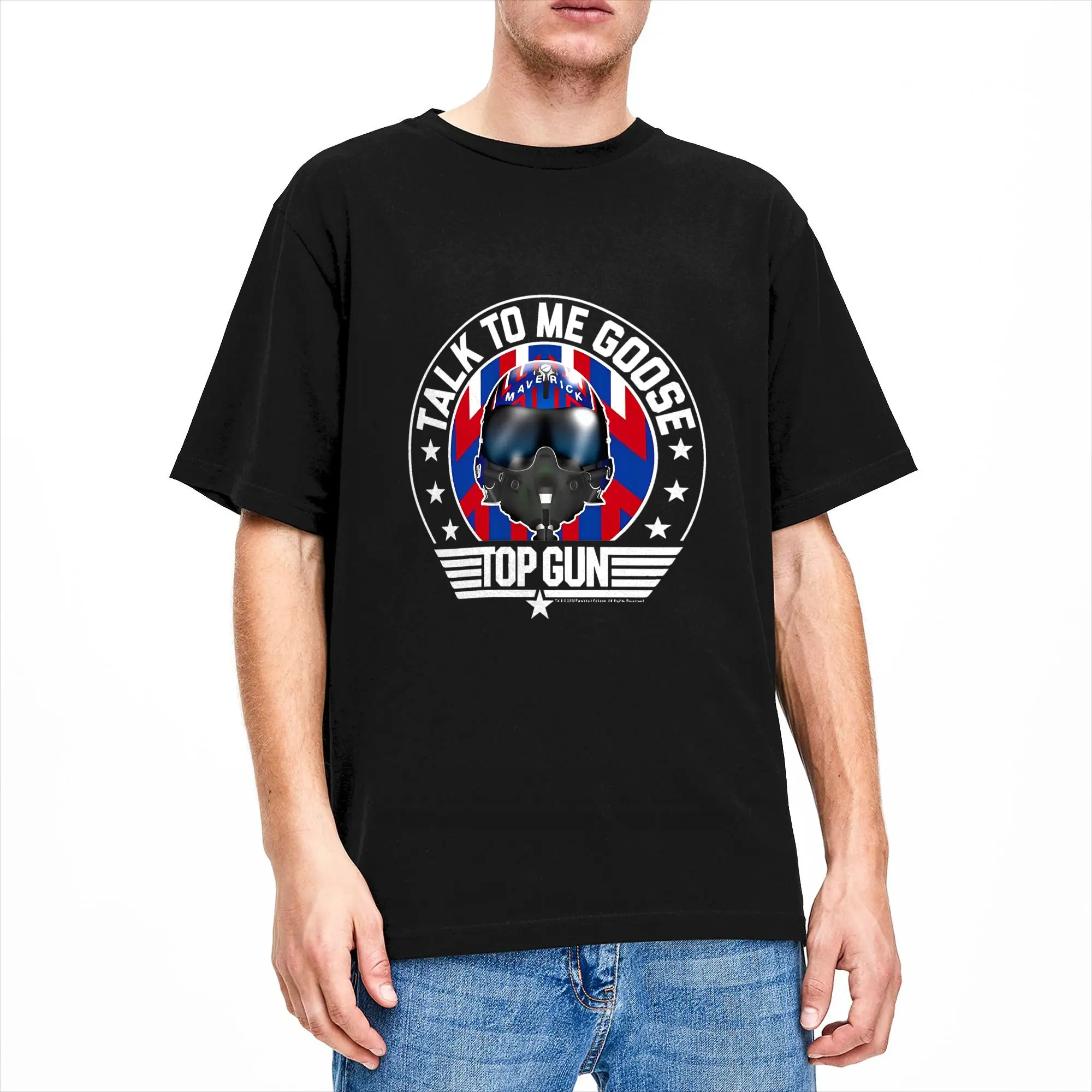 Men Women Top Gun Talk To Me Goose Maverick Stars Stripes Movie T Shirt  100% Cotton Tops Vintage Short Sleeve O Neck Tee Shirt