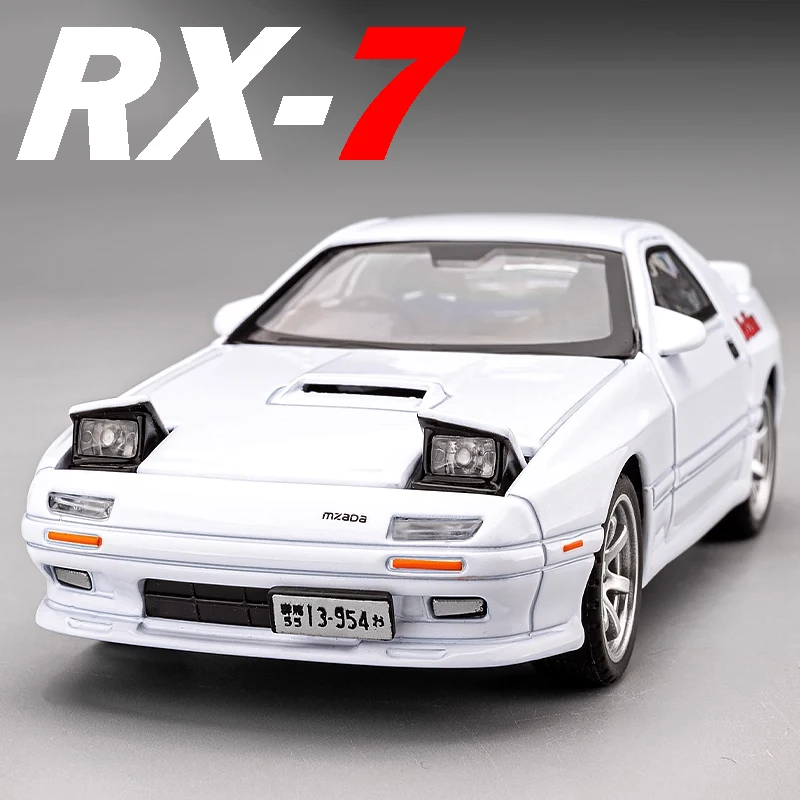 

1:32 Модель RX7 Игрушечные Суперкары из сплава, литой под давлением звук, свет, двери, открытые, переднее колесо, рулевое управление, популярные модели спортивных автомобилей