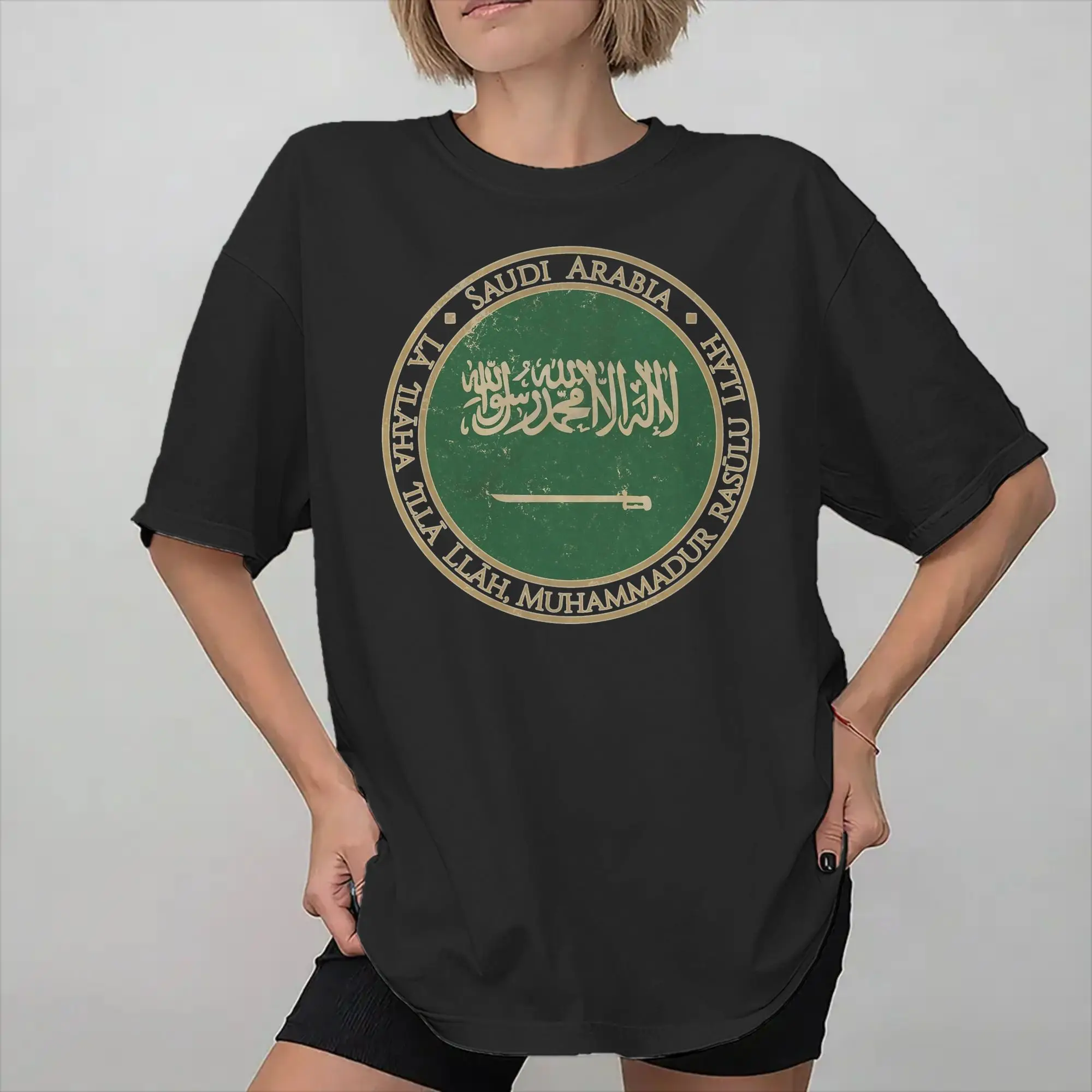 Printed Kingdom of Saudi Arabia Asia Asian T Shirt For Unisex  Cotton Tee Shirt Short Sleeve Tops