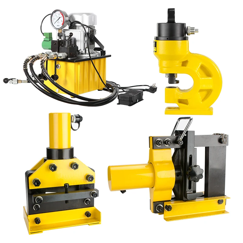 Portable copper and aluminum bus processing machine Electric punching Cutting Bending Split three-in-one