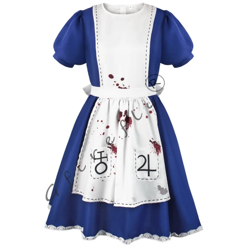 Game Alice Madness Returns Cosplay Costume Alice Maid Dress Uniform Adult Women Halloween anime Girls carnival dress up party