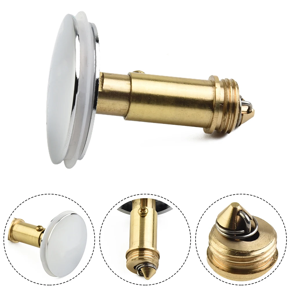 Upgrade Your Basin Waste with Chrome Sink Push Button Click Clack Plug+Spring Bolt for 38mm Tap Up Basin Waste