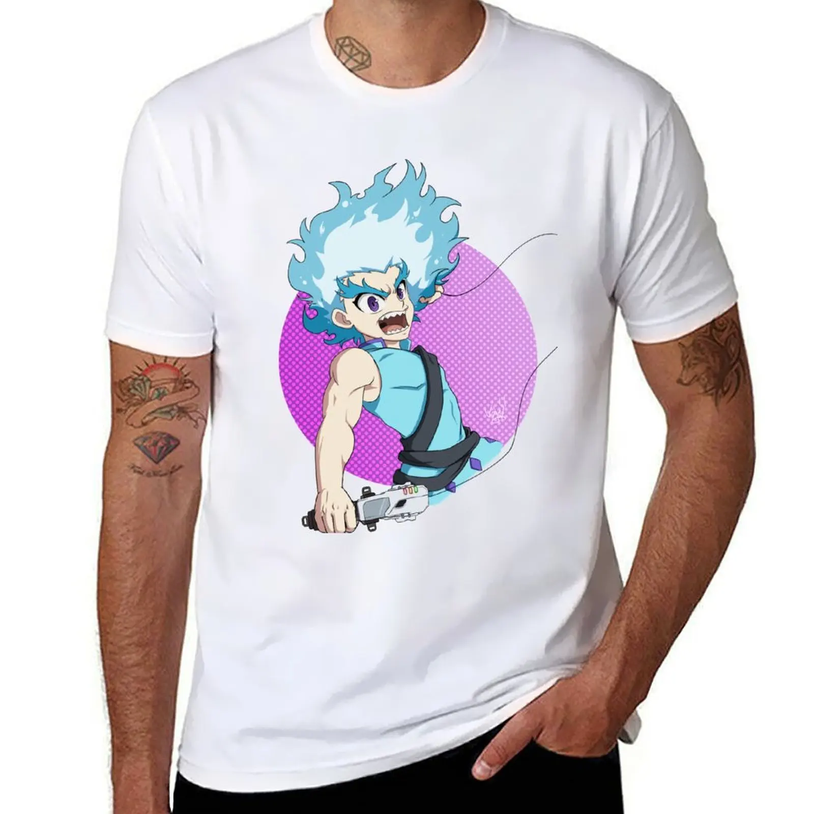 Lui Shirosagi launching from Beyblade Burst Turbo T-Shirt graphic tee shirt oversized mens designer t shirt