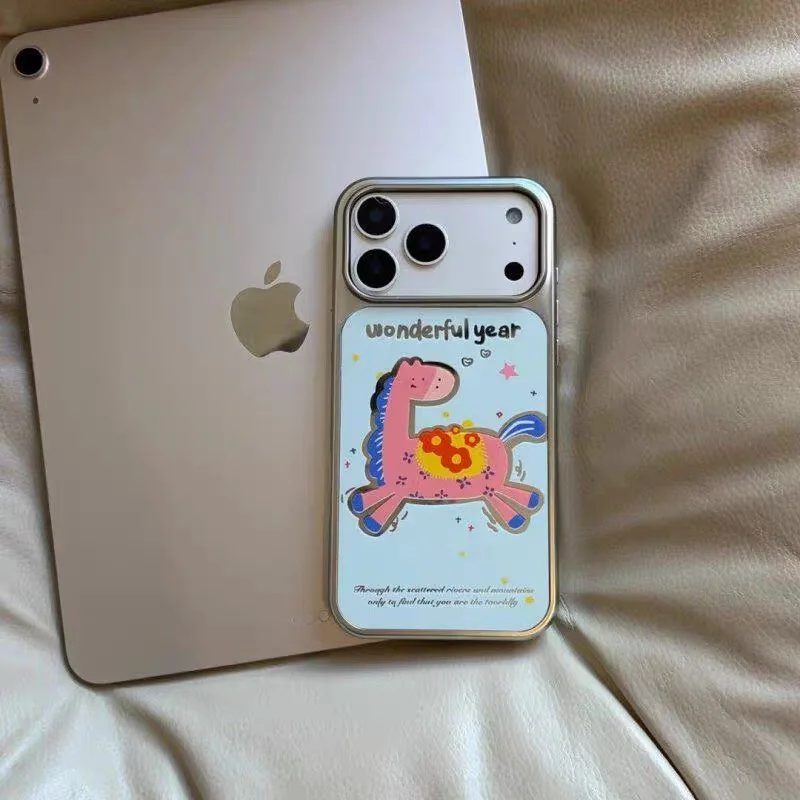 Cute Cartoon Pony Phone Case for IPhone 17 17e 16e 16 15 14 13 12 11 Air Pro Max X XR 8 Plus Luxury Clear Soft Glossy Back Cover