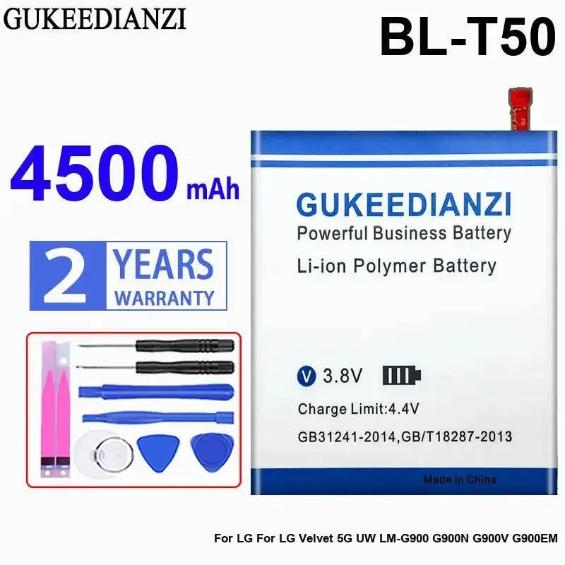 

4500Mah Mobile Phone Battery BL-T50 For LG Velvet 5G UW LM-G900 G900N G900V G900EM Reliable Power Supply