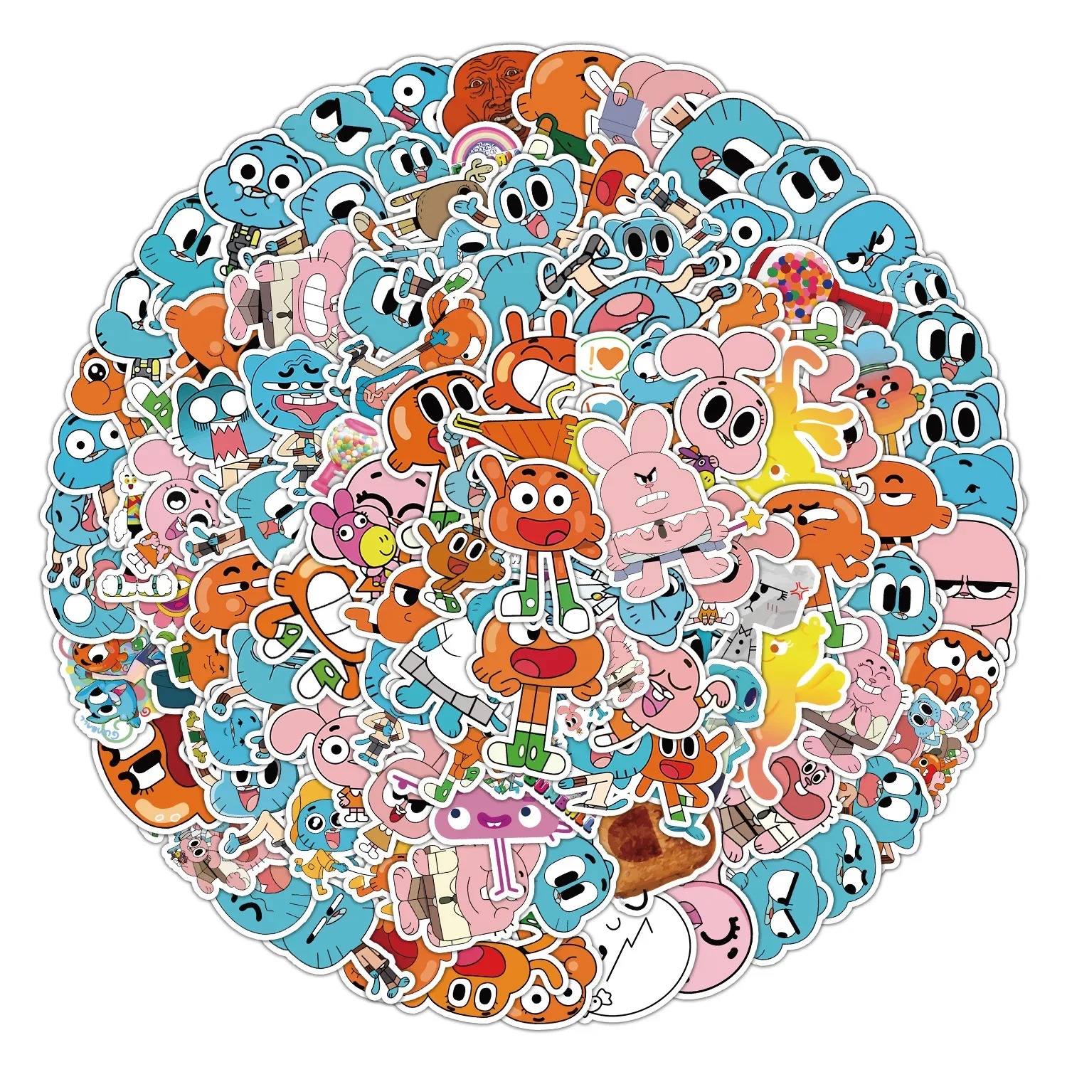 

100pcs Cartoon Funny Animation The Amazing World of Gumball Luggage Mobile Phone Waterproof Graffiti Sticker