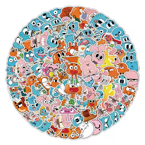 100pcs Cartoon Funny Animation The Amazing World of Gumball Luggage Mobile Phone Waterproof Graffiti Sticker