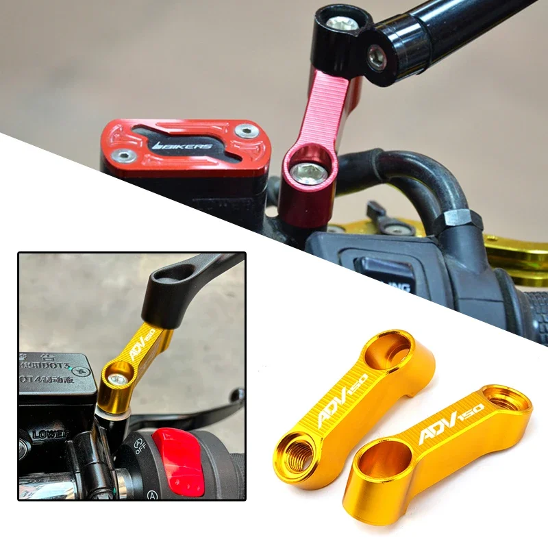 

2PCS Universal Motorcycle Mirrors Riser Extension Bracket Accessories For HONDA ADV150 ADV 150 150ADV Rearview Mirror Extend