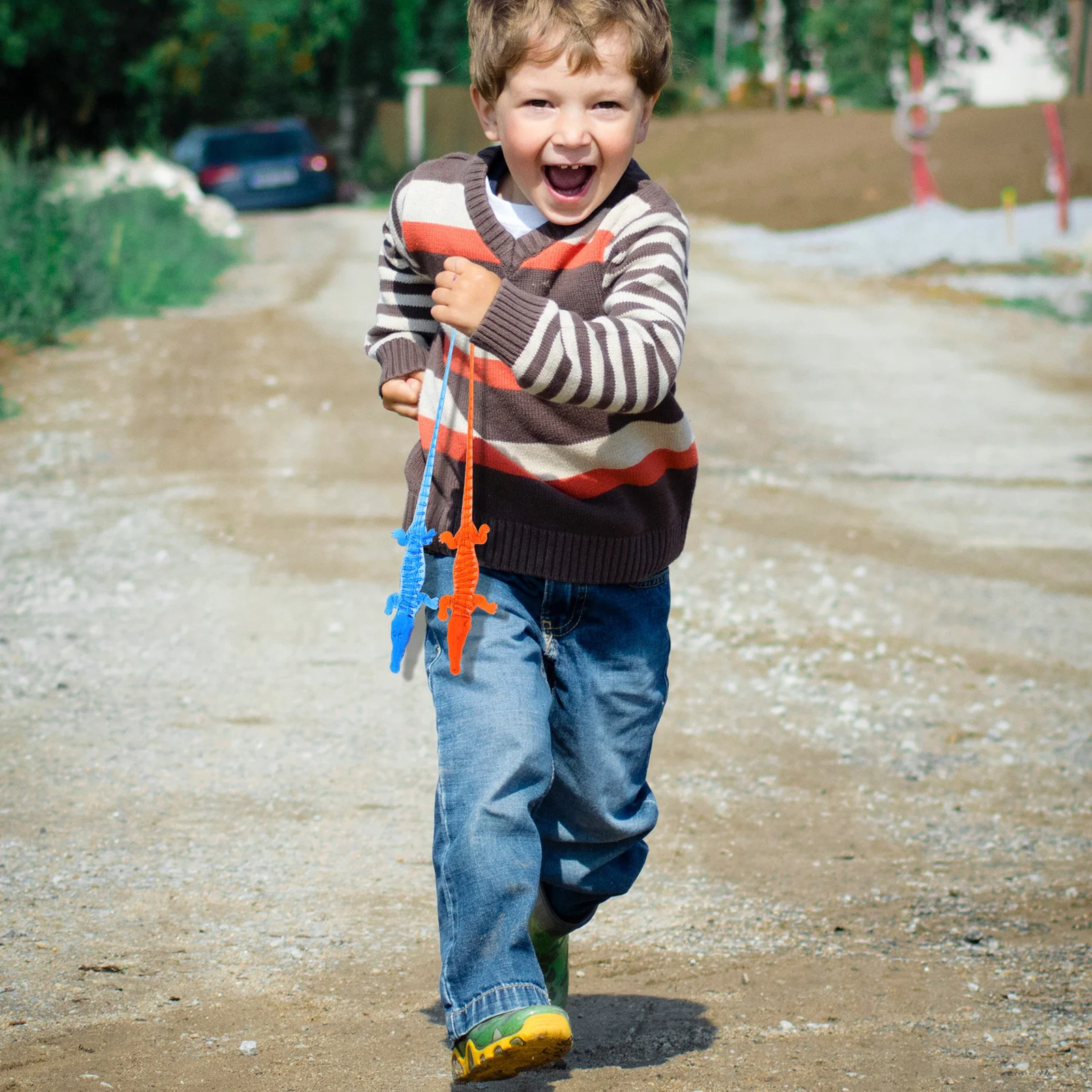 Évent en caoutchouc souple pour enfants, accessoires pour enfants, mini jouets, résistant à l'usure, en forme de crocodile, automne, 24 pièces