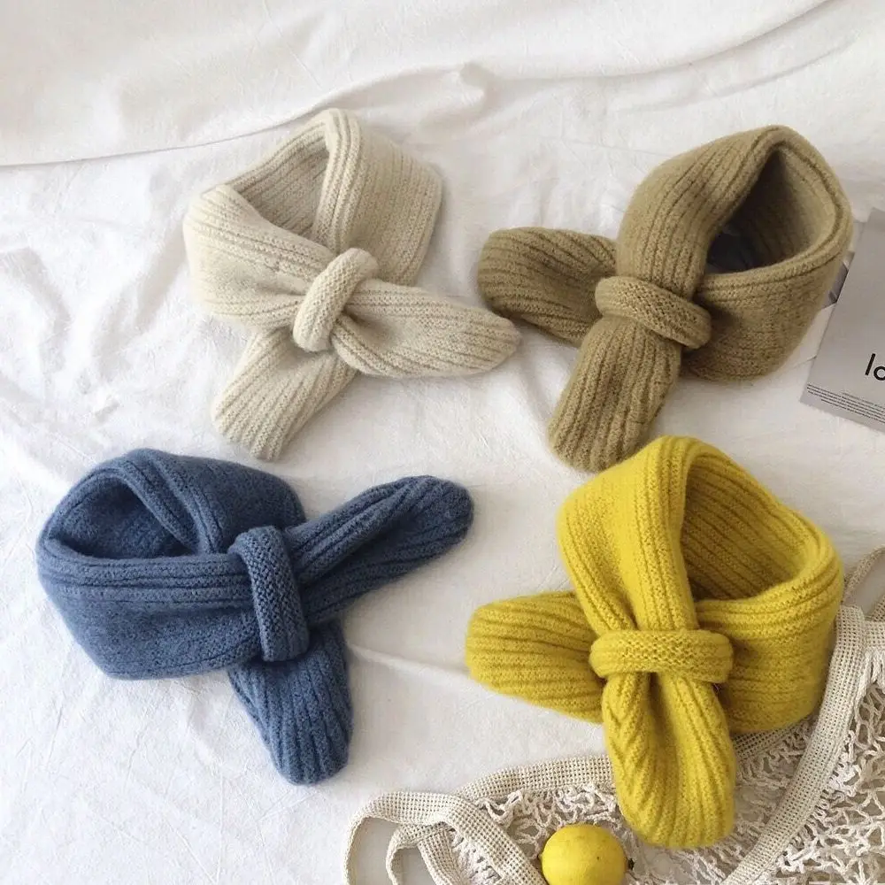 Otoño Invierno lindo niños bufanda tejida cuello bufandas cuello de lana cálido