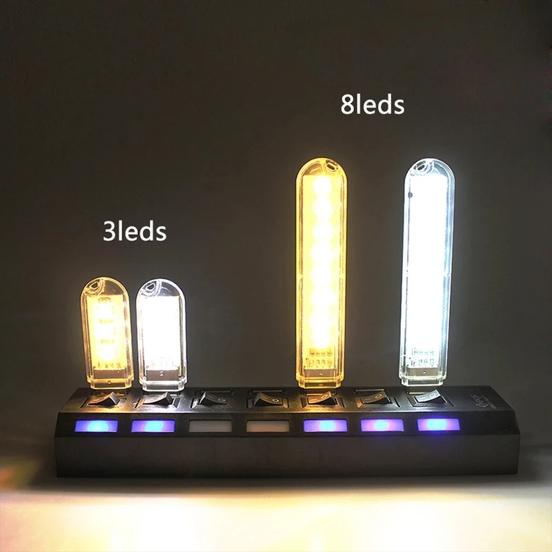 Mini Usb Led Light Reading Night Lamp Portable Book Lamp 3-24LEDS Flashlight Power Bank Laptop Camping Reading Lightiing