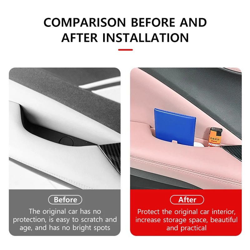 ドア収納ボックス BYD シーガル 2021 - 2025 TPE ドアハンドル収納ボックス特別に変更されたインテリア収納アクセサリー