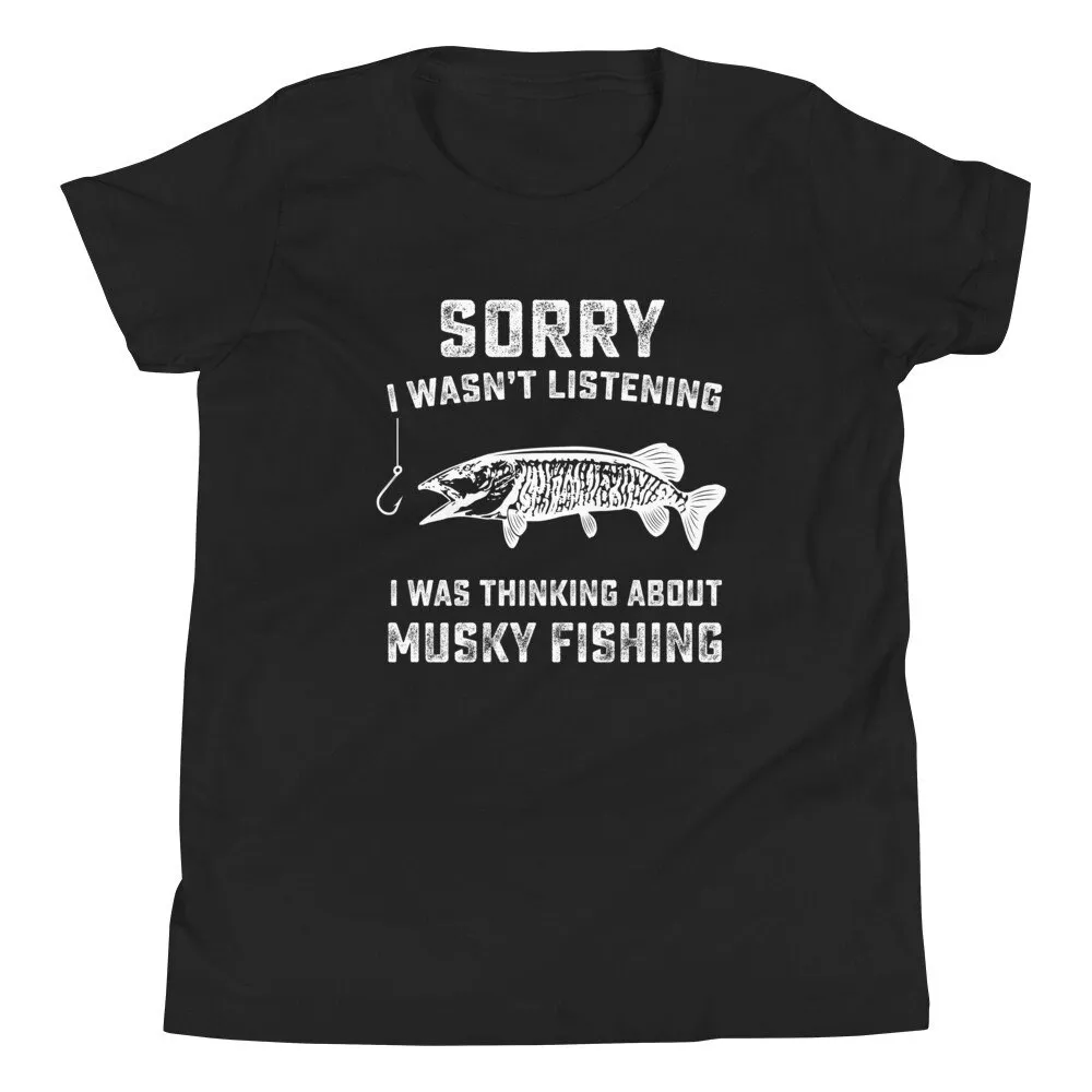 Funny Musky Fishing Kids T Shirt Bella Canvas 3001 Youth