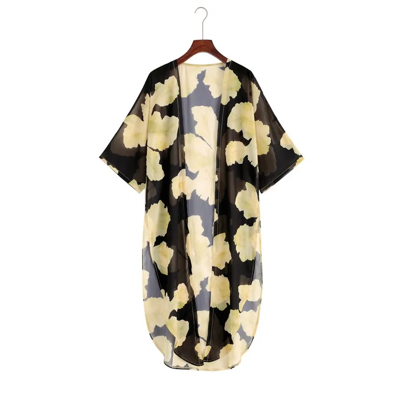 セクシーな夏の女性の印刷ビーチブラウス水泳カバーアップ女性ビーチトップスビーチ水着ビキニカバーアップ衣装ビーチウェア