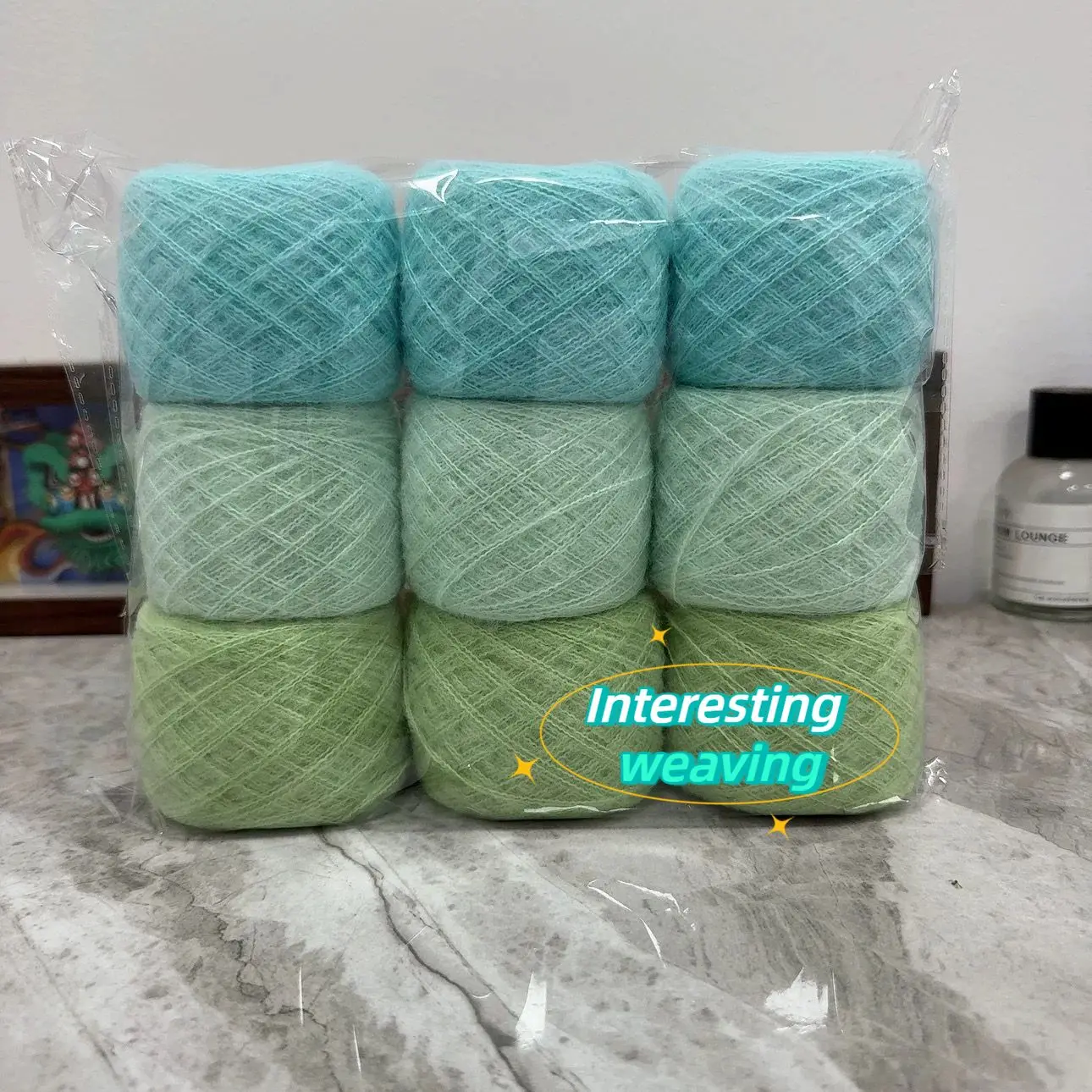 DIY 9-teiliges Kombinationsset, Doppelsträngiges Premium-Hirschvelours-Garn, Dopamin Weiches und Gemütliches Strickgarn für Pullover und Schals, 448g