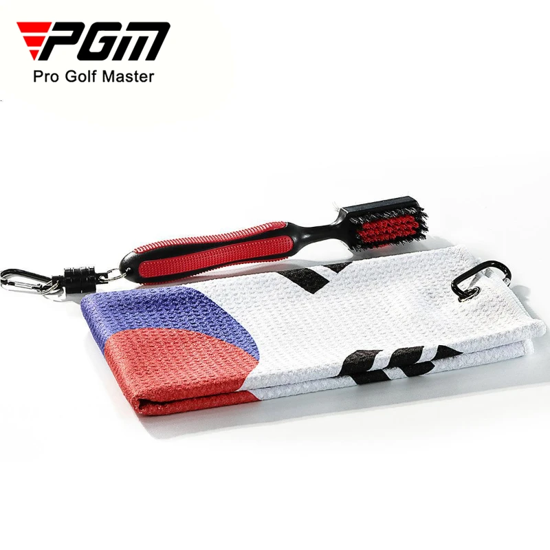 

Golf Towel Brush Set Flag Waffle Grid with Hook MIS406