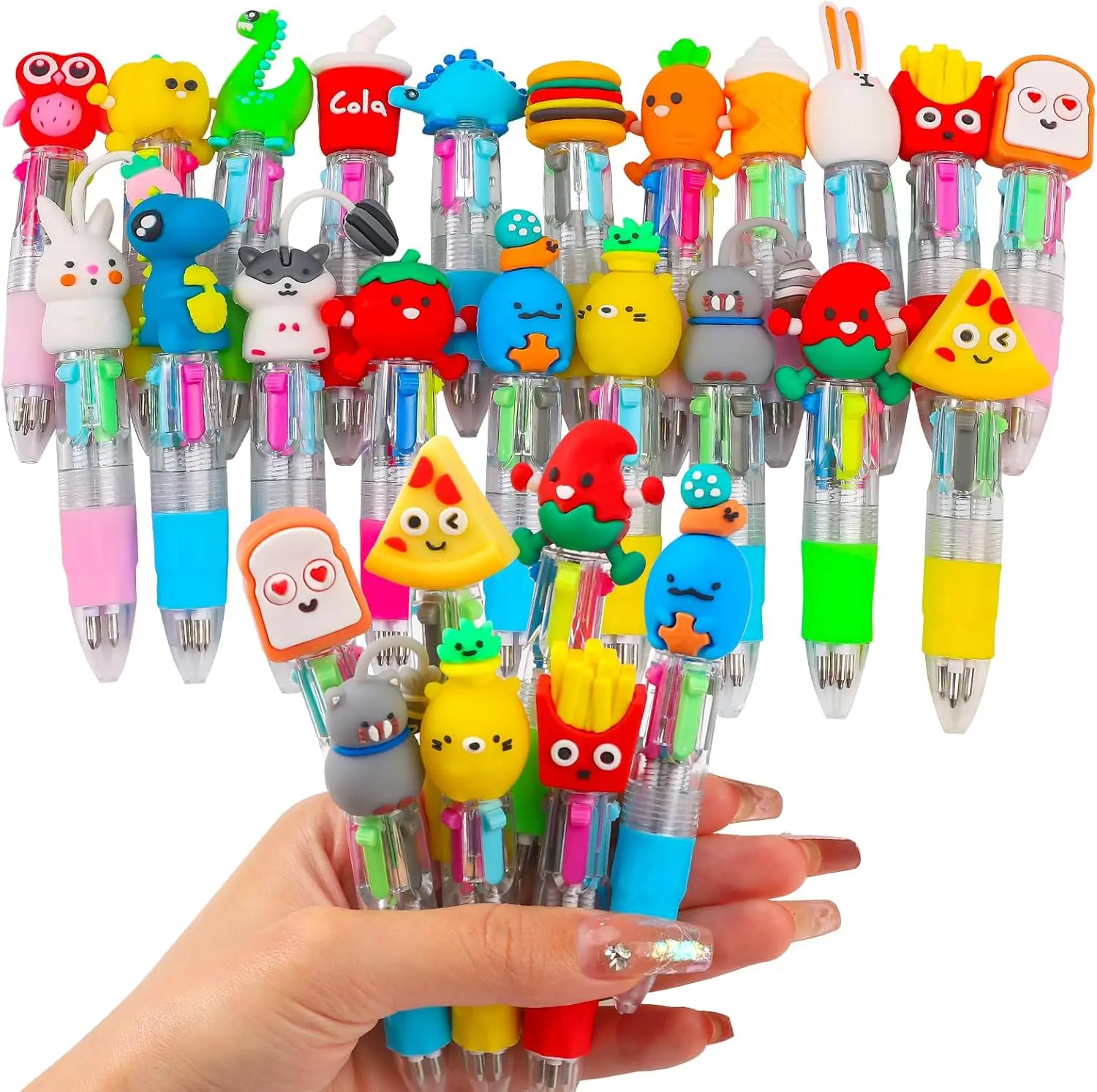 

20Pcs Mini Multicolor Pens in One, 4-in-1 Cute Ballpoint Pens for Kids, Fun Kawaii Gifts for Birthdays and School Supplies