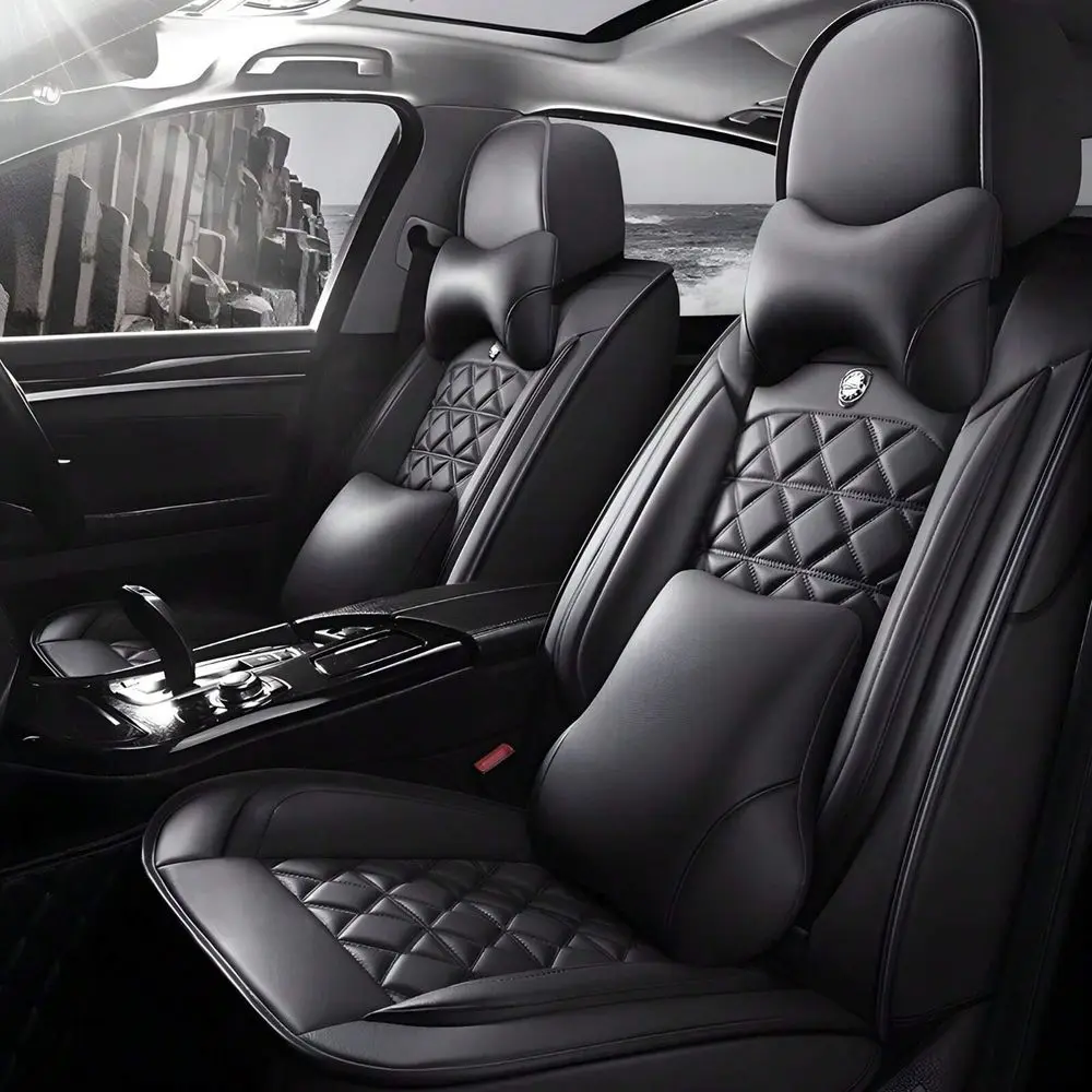 

Чехлы для автомобильных сидений из искусственной кожи, полный комплект на 5 мест, для внедорожников, седанов, грузовиков, C0103