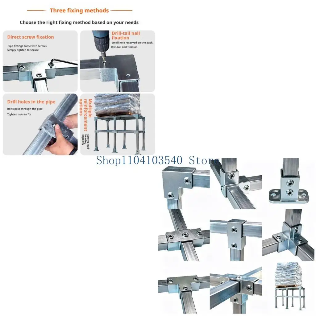 02DC Shelter and Rack Square Tube Fitting 50 x 50 mm with Cast Iron Body