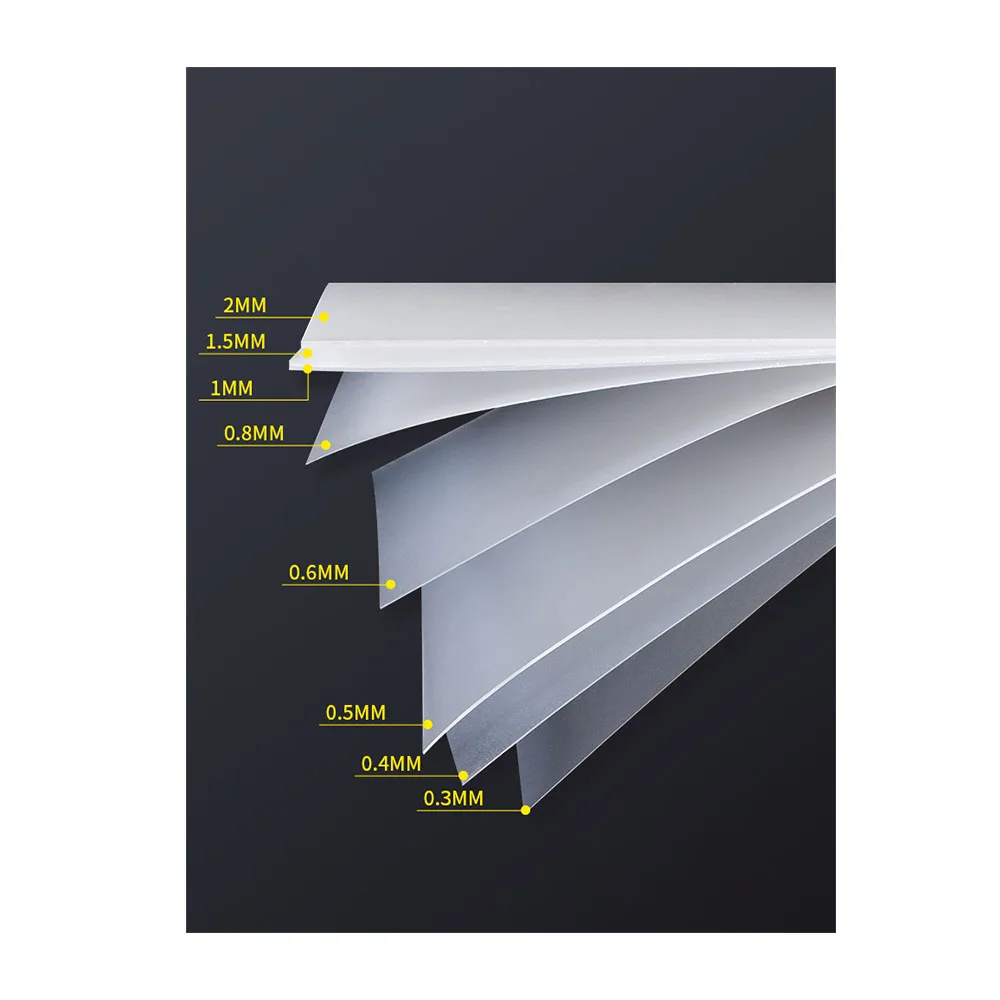 

Frosted Translucent PP Plastic Sheet 100x200 210x297mm Thickness 0.3/0.4/0.5/0.6/0.8/1/1.5/2mm