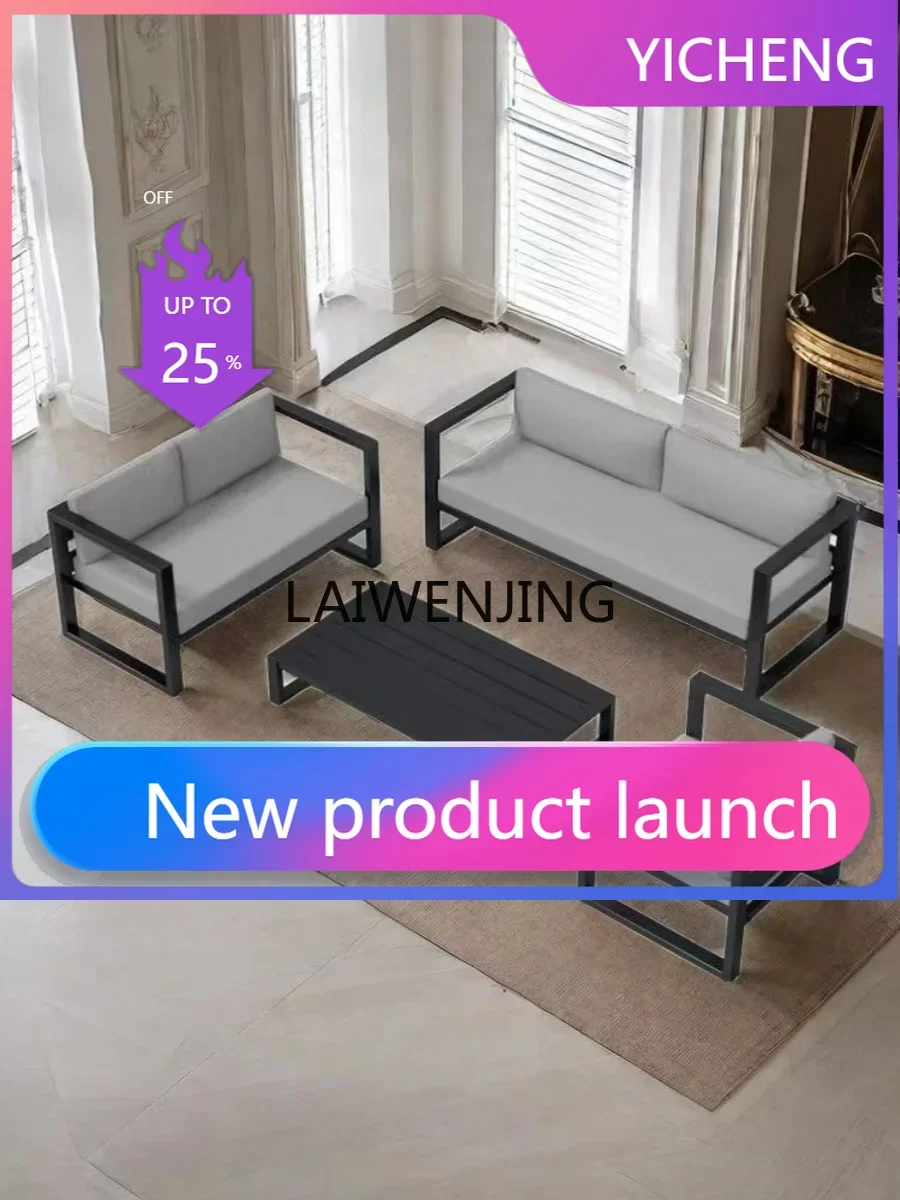 A2-7 waterproof real estate view sales outdoor sofa coee table combination aluminum alloy sofa