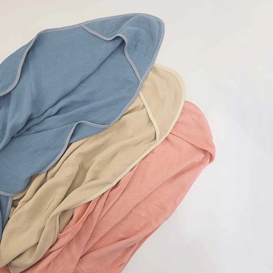 Garza di cotone Accappatoio per bambini Asciugamano da bagno con cappuccio Nuoto Doccia Morbide coperte per fasciatoio per neonato Coperta per neonato
