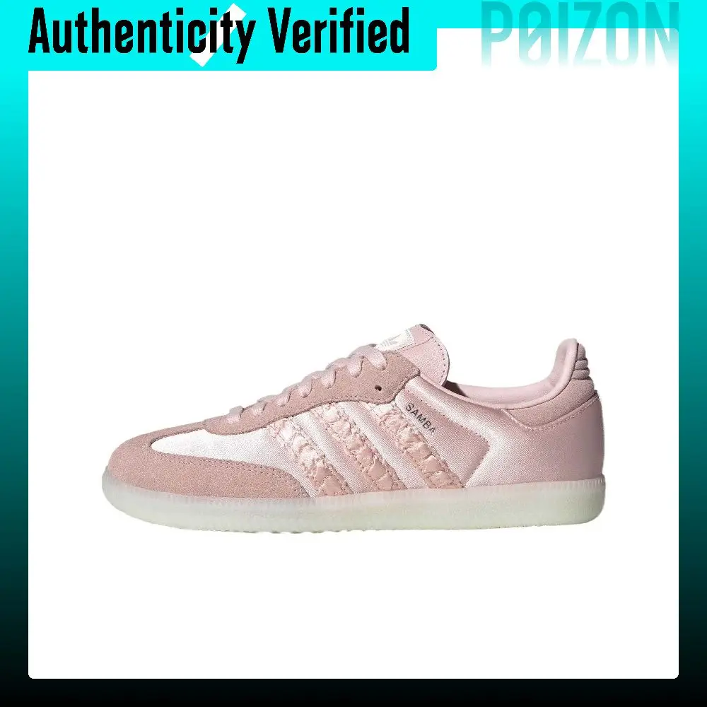 Adidas Originals SAMBA OG Zapatos de skate de caña baja con amortiguación para mujer Rosa claro HQ5158