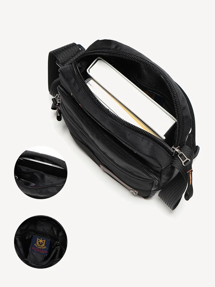 Volunteer Shoulder Bag for Men 2024 New Lightweight Oxford Cloth Commuter Phone All-match Crossbody Bags 1835-06