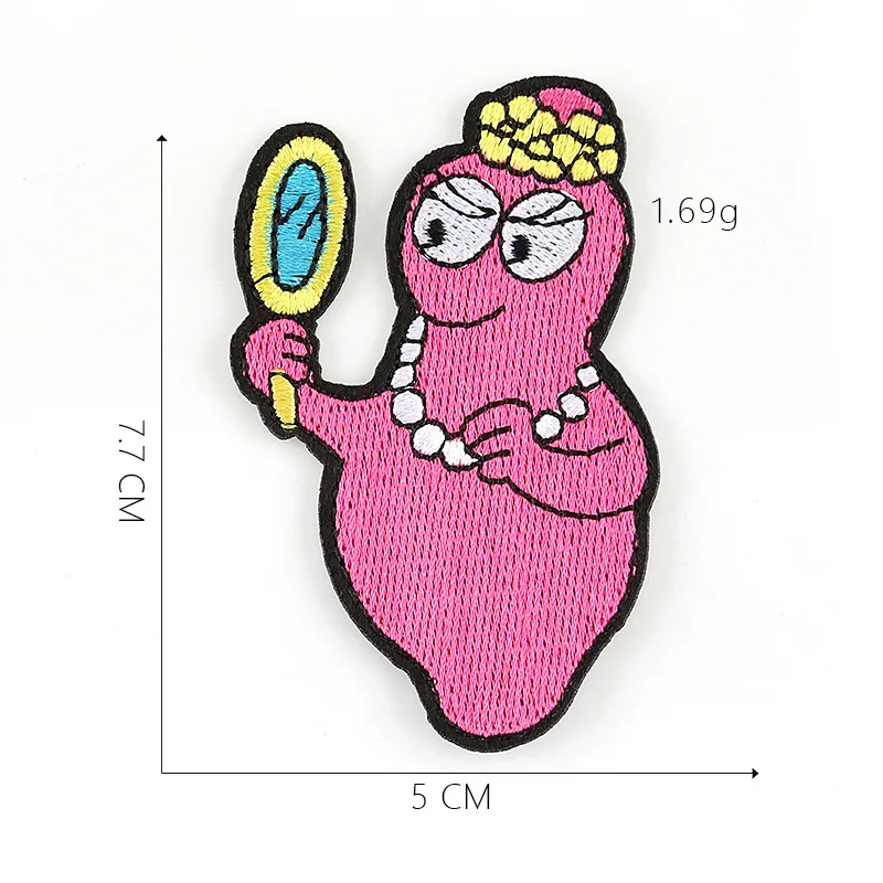 11Pcs Anime Les Barbapapa Series Iron on Embroidered Patch For on Child Clothes Hat Jeans Sticker Sew DIY Ironing Applique