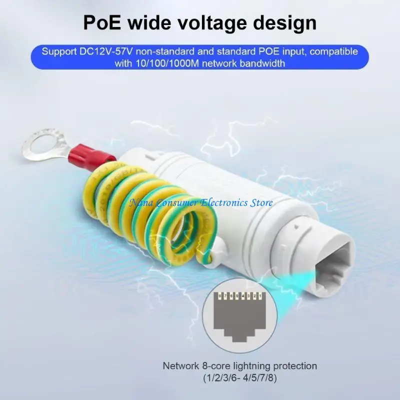 G7NE Inlines Installation Gigabit PoE Networking  Protector for RJ45 Cable