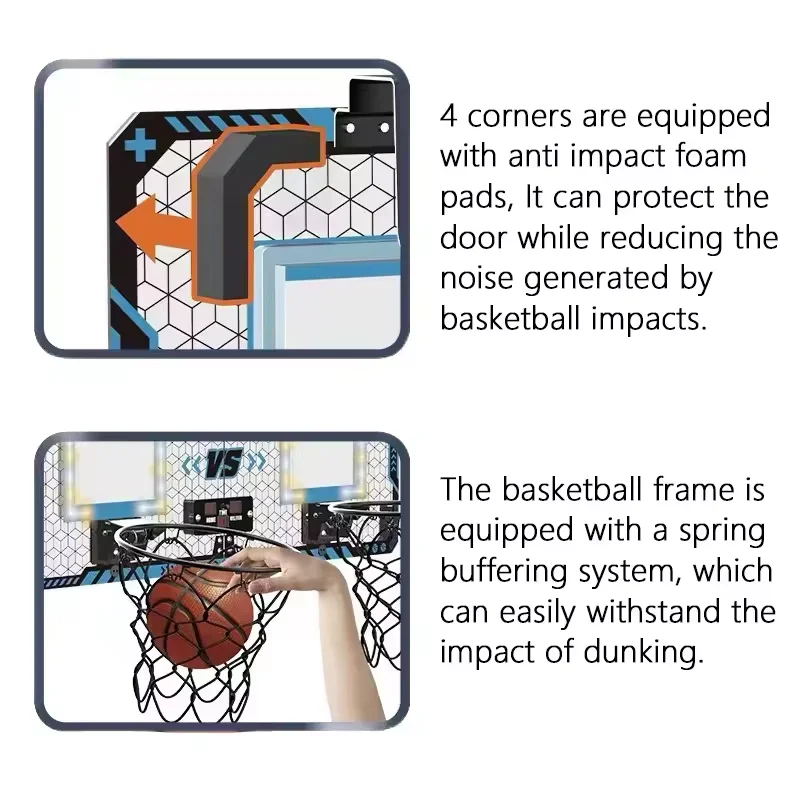 Dual-Score faltbares PET-Basketballbrett mit Punkteleuchten, Outdoor-Sportspielzeug und Spiel für Kinder 2025